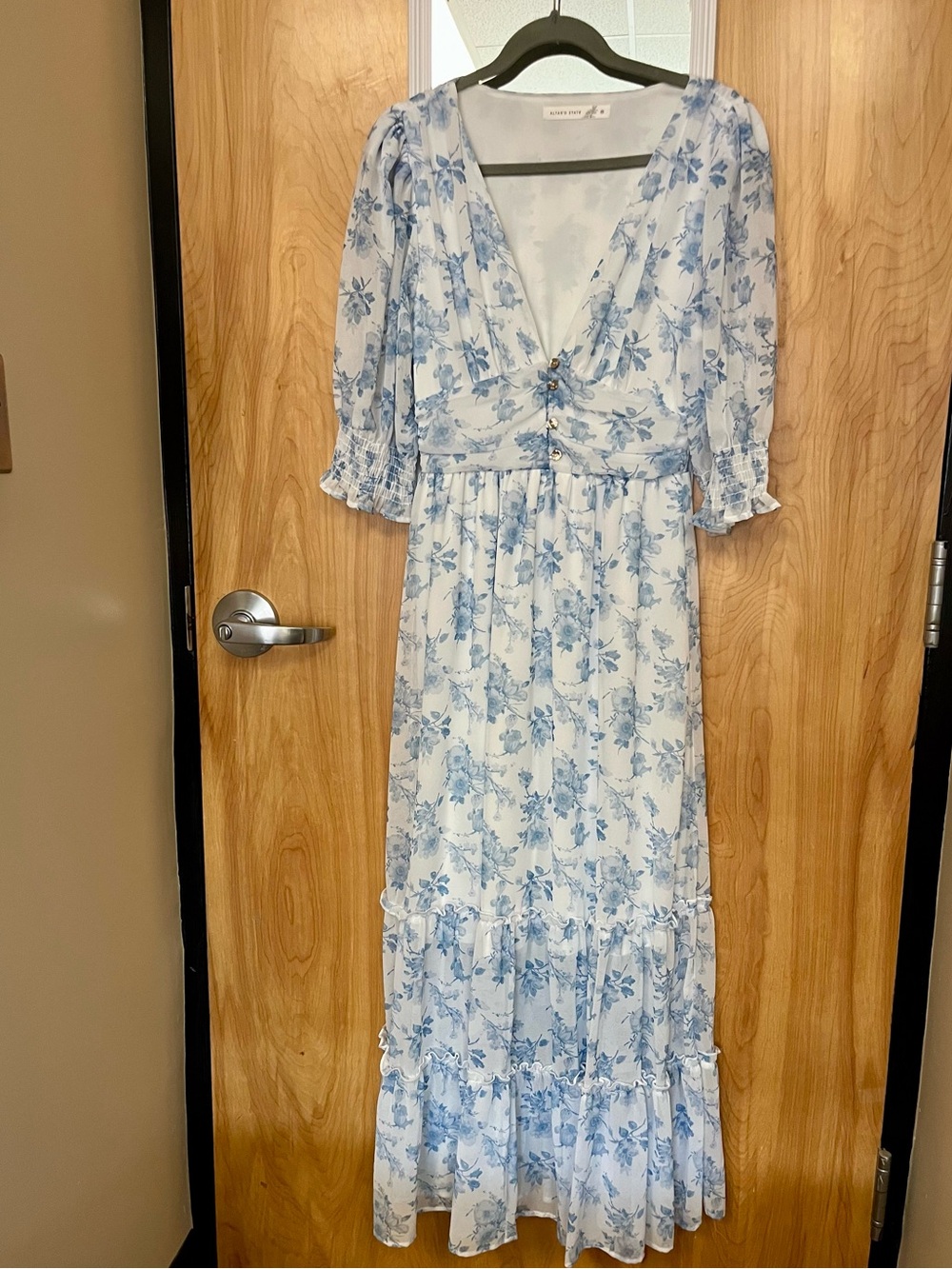 Alterd State Light Blue Floral Maxi Dress